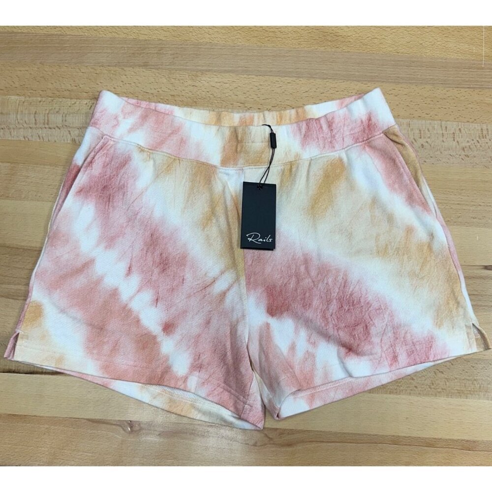 Rails Jane Gradient Pull-On Lounge Shorts Sunset Tie Dye sz L LARGE Women's